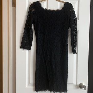 Diane von Furstenberg DVF black lace dress